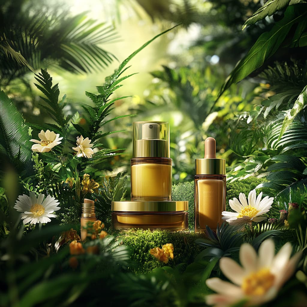 Packaging design «Organic Line»: organic‑стиль, естественный свет; косметика